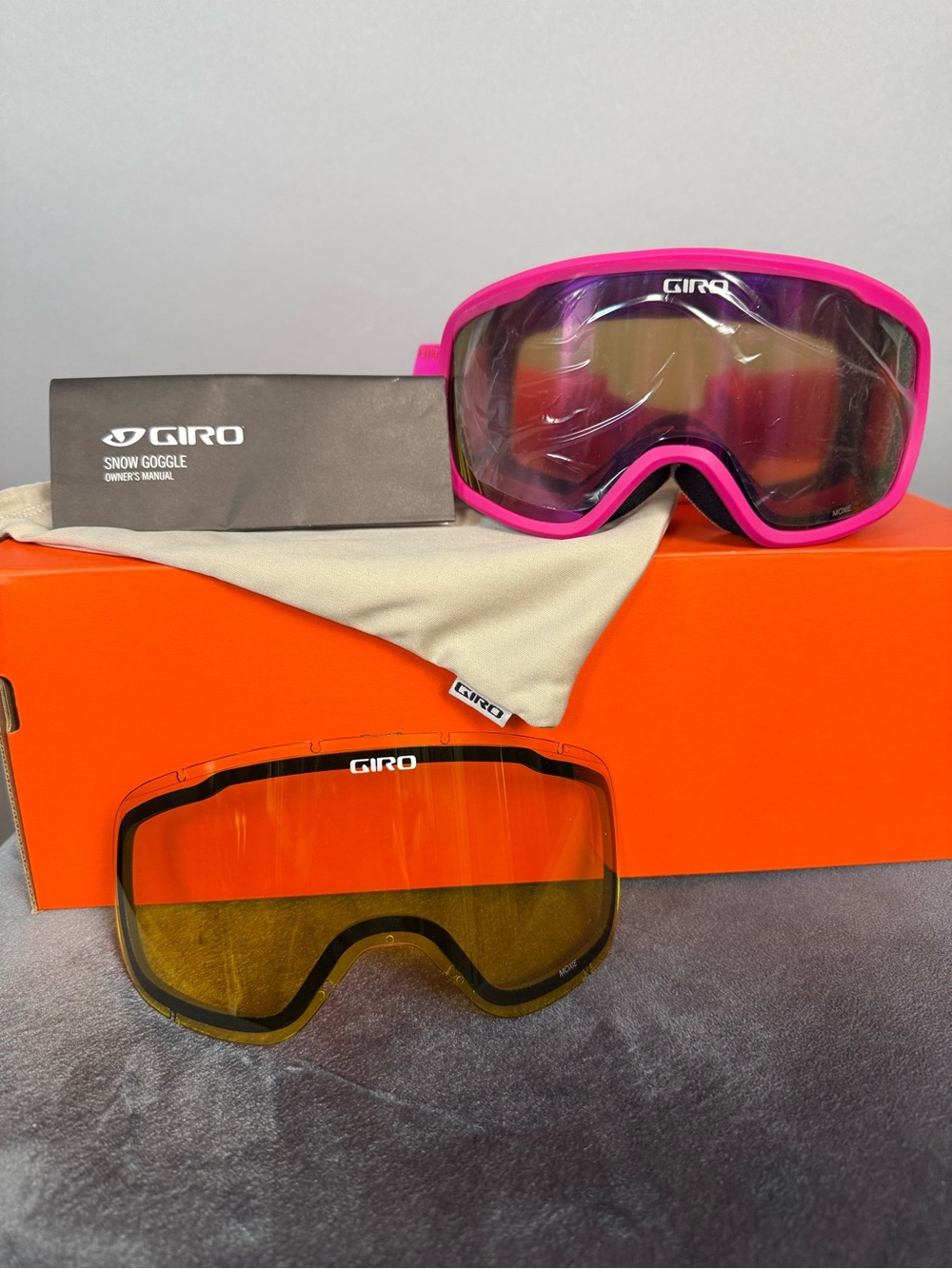 Giro Pink Snow Goggles with Amber Replacement Lens